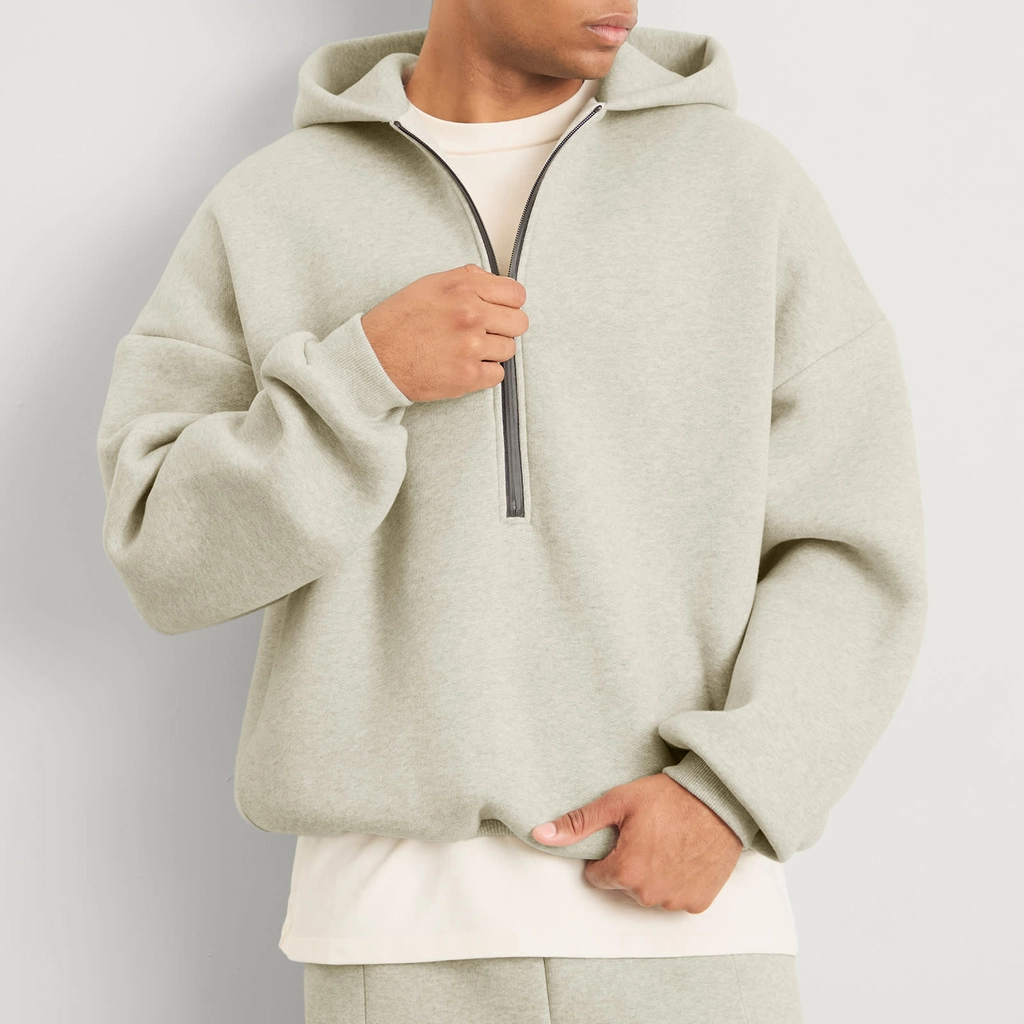 Fear of God Men's Athletic Halfzip Hoodie Melange Grey